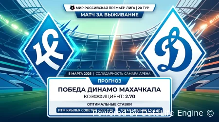 (РПЛ) Крылья Советов - Динамо Махачкала смотреть онлайн в прямом эфире 8.03.2026